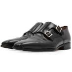 SALE[ прекрасный товар ]Santoni солнечный to-ni кожа обувь двойной monk ремешок распорка chip кожа обувь платье мужской 8 чёрный Италия производства 7626