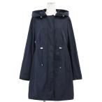 【美品】MONCLER モンクレール レインウエア 2018年製 ANTHEMIS ロゴ ワッペン 2WAY フード付属 撥水 軽量 アウター レディース 2 紺