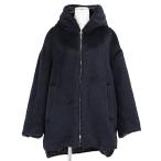 【美品】MaxMara TheCube マックスマーラ ザキューブ コート リバーシブル ファー/ダウン アルパカ × ウール × カシミヤ レディース 38 紺