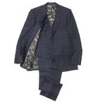【美品】PaulSmith ポール・スミス スリーピーシーズ スーツ ジャケット ベスト スラックス グレンチェック REDA社 super110's メンズ L 紺