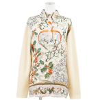 【SALE】HERMES エルメス ヴィンテージ ツイルレーヌシャツ NEIGE D'ANTAN ハイゲージ ニット × シルク 長袖 レディース M アイボリー系