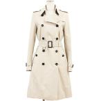 【SALE】BURBERRY バーバリー トレンチコート コットンギャバジン ロゴ ボタン ノバチェック ベルト付属 レディース UK6 ライトベージュ