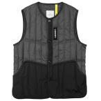 【美品】MONCLER GENIUS モンクレール ジーニアス ライトダウンベスト メンズ 4 DALIM × FRAGMENT 藤原ヒロシ ロゴ プレート 刺繍 黒