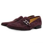 SALE[ прекрасный товар ]HERMES Hermes Loafer размер 39 1/2 мужской H Logo замша обувь обувь лиловый фиолетовый Италия производства 