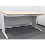 ショッピング机 平机 W1400 D700 H700 オフィスデスク 天板ナチュラル ホワイト 白 引出し付き 事務机 中古