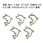 【5枚セット】　No.1　イルカ 型　ドルフィン　ゴールド　 空枠 レジン枠　メタルセッティング　レジン 素材