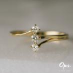 3連ダイヤ指輪ダイヤモンド18金リングk18シンプル18kリングダイヤレデ...