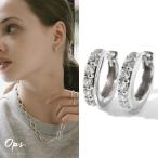 フープピアス大ぶり大きめシルバー925フープピアスホワイトトパーズ天然石ピ...