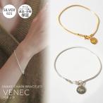 ショッピングブレスレット バングル ブレスレット レディース 滑らかチェーン シルバー925 ゴールド スネークチェーン 【VENEC ベネック 】 18Kシルバー ジュエリー 細め チェーン