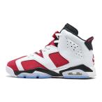 ナイキ NIKE エアジョーダン Air Jordan 6 VI Retro Carmine Shoes GS Grade School Casual Sneakers 384665-106 ミッドカット White Red Black