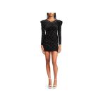 ベッツィジョンソン Betsey Johnson Women's  Power Sleeve Metallic Dot Velvet Dress レデ