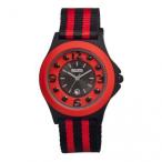 Carnival Black and Red Dial Black and Red Nylon Ladies Watch