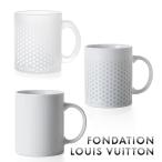 ショッピングLOUIS パリ限定！LOUIS VUITTON ルイヴィトン美術館 マグカップ 陶器＆ガラス ドット柄 FONDATION LOUIS VUITTON porcelain mug