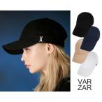 正規販売店 VARZAR バザールキャップ シルバー 韓国ブランド CAP 紫外線対策帽子 ブラック ネイビー ホワイト ベージュ Stud logo over fit ball cap