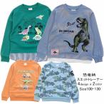 【メール便送料無料】男の子 子供服 恐竜柄 裏毛 トレーナー 53004 100/110/120/130/Blue Mart/ブルーマート/長袖/春