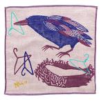 楠橋紋織 morita MiW ガーゼハンカチ カラス ベージュ A-65933-86-BE 25×25cm