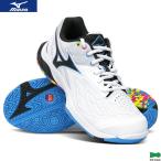  Mizuno бадминтон обувь ue-b вентилятор g2 FIT 71GA231245 Uni для мужчин и женщин белый × голубой бадминтон 2E Япония бадминтон ассоциация . осмотр номинал товар 