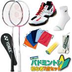 バドミントン初心者セット ヨネックス ナノレイ110 7点セット ラケット＋シューズ＋ラケットケース＋グリップテープ＋ソックス＋シューズ袋＋水鳥シャトル