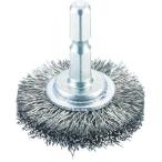 研削研磨用品 軸付ブラシ ＴＲＵＳＣＯ　軸付ホイールブラシ　φ３８Ｘ軸６．３５　ステンレス線０．３　  (TB-6213-60)