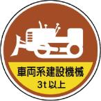 ユニット　作業管理ステッカー　車両系建設機械３ｔ　ＰＰステッカ　３５Ф　２枚１入 ( 370-98A )