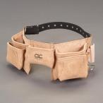 ショッピングエスコ エスコ (ESCO)  EA925CA-26 [12ポケット] ダブルツールポーチ(革製・ベルト付) EA925CA-26