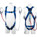 TSUYORON ライトハーネス ツインランヤード付き 三つ打ちロープ 青 Lサイズ ( TH-510-DZ1-OT-BL4-L-2R23-BX )