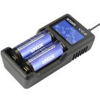エクスター VC2 リチウムイオン 充電器 充電情報表示機能 ディスプレイ 2スロットバッテリーチャージャー 高速 急速 USB充電器 充電池 XTAR