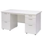 DSP オフィス両袖机/1122010 幅140cm ホワイト/W1400×D700×H700mm