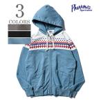 フェローズ 裏毛 雪柄 フルジップパーカー PHERROW'S SNOW PATTERN ZIP PARKA 24W-PSFP1