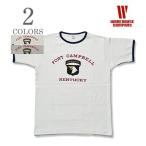 ウエアハウス 半袖 粗挽きスラブ糸 シャドーボーダー リンガー プリントTEE WAREHOUSE FORT CAMPBELL RINGER TEE 4059-FORTCAMPBELL
