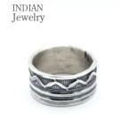 INDIAN JEWELRY ナバホ族 Henry Mariano スタンプワーク シルバーリング 指輪 NAVAJO STAMPED SILVER RING IJ-289