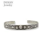 INDIAN JEWELRY ナバホ族 スタンプワーク アポロコンチョ シルバー バングル Navajo Stampede Silver Bangle Henry Mariano IJ-500