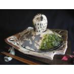 ショッピング土鍋 土鍋 絵織部 土鍋 (四角隅切型) (1人用) 早蕨窯 佐藤和次 S-697