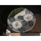 丸皿 織部 椿絵 六寸 丸皿 陶芸作家 佐藤和次 S-727