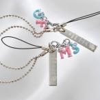 名入れ ギフト MXX お揃い プレゼント カップル ペア  カップルロングプレートオリジナルストラップ BE WITH YOU Wイニシャルチャーム付き ペアセット