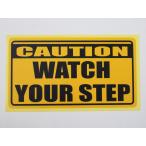 watch your step пара внизу внимание под ногами внимание наклейка стикер обычный размер водонепроницаемый повторный отшелушивание specification желтый цвет английский язык надпись сделано в Японии 364