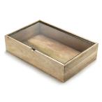 木とガラスのおしゃれなディスプレイボックス レクタングル ウッデンボックス ウィズグラスリッド ミディアム アクセサリーボックス ポプリケース