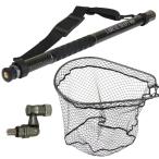 おり釣具 カーボン玉の柄 ラーカルシャフト4M 強化フレームランディングネット M (タモ網)ガンメタ セット (netset-011-gm)