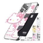 Sanrio Characters Head Card Transparent Hard ケース Acryl Smart Tok セット iPhone 15 Plus Pro Max 14