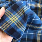  tartan проверка ткань ( синий × желтый ) хлопок 100/.... легкий - li. есть натуральный . текстура (ткани) / осень-зима /50cm единица измерения / сделано в Японии Hamamatsu производство ткань ткань 