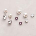 貼るだけピアスPiPPi(r) Simple Swarovski set　シンプルスワロフスキーセット/シルバー ピッピ 貼るピアス シール LeAnge leange 痛くないイヤリング