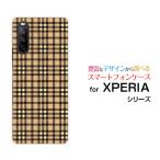 スマホケース XPERIA 10 III SO-52B SOG04 A101SO  ハードケース/TPUソフトケース Plaid(チェック柄) type005 ちぇっく 格子 ベージュ