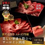 最高のものを贈りたいあなたに。　黒毛和牛 鹿児島黒牛 A4 A5 等級 サーロイン肉重 1kg 焼肉 スライス各500g 重箱 通販 ギフト お取り寄せ 爆買