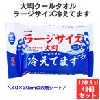 大判クールタオル ラージサイズ冷えてます 12枚 入 48個セット(1c/s) 清涼成分メントール配合 ボディーシート 体拭き 冷たい まとめ買い