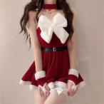 サンタコスプレ クリスマス コスプレ レディース サンタコス サンタ 衣装 可愛い セクシー サンタクロース リボン パーティ 6点セット