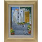  картина живопись маслом F4 цветок. лестница дорога . глициния . реальный .