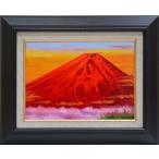  картина живопись маслом F4 красный Fuji Kobayashi . три .