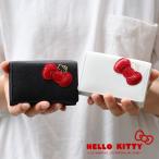 HELLO KITTY ハローキティ 三つ折り財布 小銭入れあり 本革 小さい サフィアーノ 牛革 リボン レディース ミニ財布 旅財布 キティちゃん サンリオ キャラクター