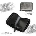 ミニ財布 箔 レディース レザー 小銭 カード 使いやすい Gunmeta ガンメタ 本革 ラウンド かっこいい シンプル YKK エクセラ ミニマル ラウンドファスナー S.O.A