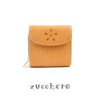 ショッピングGARNET ミニ財布 小さめ 二つ折り 外側小銭入れ フラップ コンパクトウォレット zucchero ズッケロ パンチング フラワー 花 シンプル ナチュラル GARNET ガーネット
